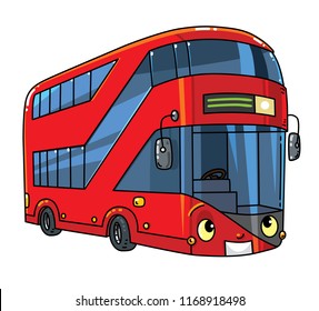 Funny London Doubledeck Red Bus Eyes Stock Vector (royalty Free 