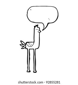 lustige, langbeinige Vogelkartoon