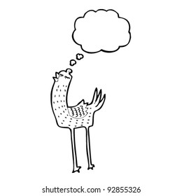caricatura divertida de un pájaro de piernas largas