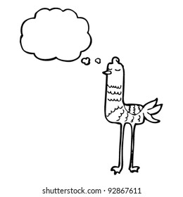 funny long legged bird cartoon