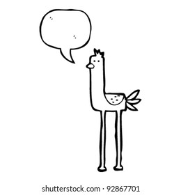 funny long legged bird cartoon