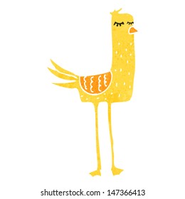 funny long legged bird retro cartoon