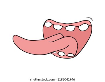 Funny Long Tongue Illustration