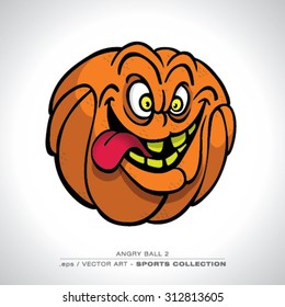 Funny looking Basketball Character with a Mad look Vector art