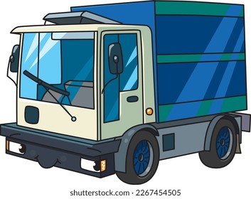 Funny lorry with eyes. Car vector illustration