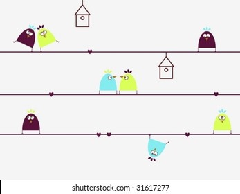 Funny love birds