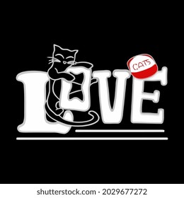 funny love cats wo t design vector illustration for use in design and print wall art poster canvas