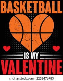 El Baloncesto De Love Hearts Gracioso Es Mi Camiseta Valentine Sports Lover.