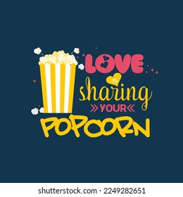 Funny love quotes banner template flat classical texts popcorn hearts 