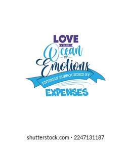 Funny love quotes design elements calligraphic texts ribbon vector