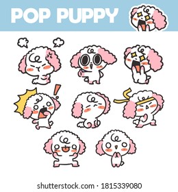 Funny and Lovely Pop Puppy Volume 2 Sticker Asset Illustration. Best for App, Project. Print. Premium Vector