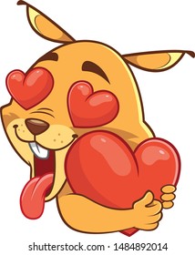 Funny lovely squirrel with a hearts 
