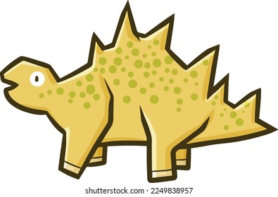 Funny and lovely stegosaurus cartoon illustration