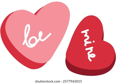 Funny love-themed doodle stickers with hearts, gifts and sweet treats for Valentine's Day