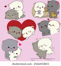 funny loving cat couple meme