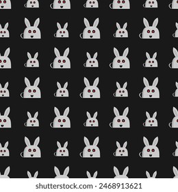 Funny Lucky Bunny Seamless Vector Pattern Design