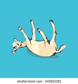 Funny lying goat, vector illustration