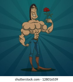 funny macho man 06 , vector