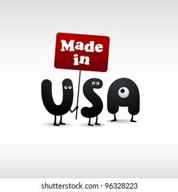 Funny Made in USA illustration - Editable EPS10 Vector