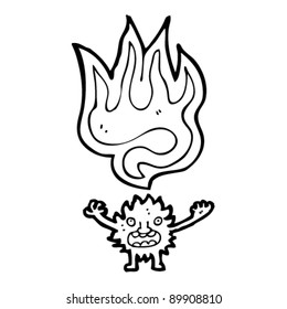 funny magic imp casting fire spell