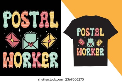 Funny Mail Postal Worker Groovy Delivery Service T-shirt Design