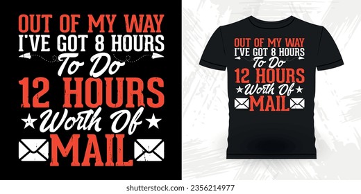 Funny Mailman Mail Retro Vintage Post Office Postal Worker T-shirt Design