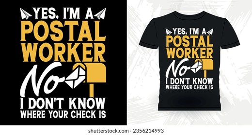 Funny Mailman Mail Retro Vintage Post Office Postal Worker T-shirt Design