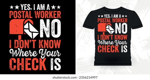 Funny Mailman Mail Retro Vintage Post Office Postal Worker T-shirt Design