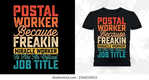 Funny Mailman Mail Retro Vintage Post Office Postal Worker T-shirt Design