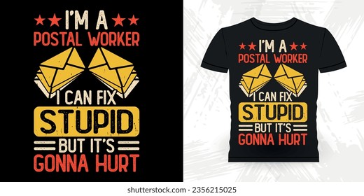 Funny Mailman Mail Retro Vintage Post Office Postal Worker T-shirt Design