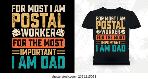 Funny Mailman Mail Retro Vintage Post Office Postal Worker T-shirt Design