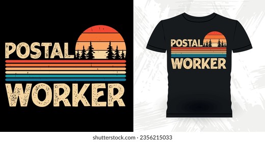 Funny Mailman Mail Retro Vintage Post Office Postal Worker T-shirt Design