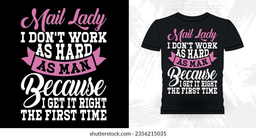 Funny Mailman Mail Retro Vintage Post Office Postal Worker T-shirt Design