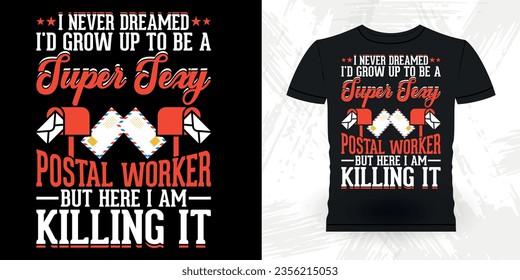 Funny Mailman Mail Retro Vintage Post Office Postal Worker T-shirt Design