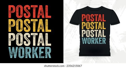 Funny Mailman Mail Retro Vintage Post Office Postal Worker T-shirt Design