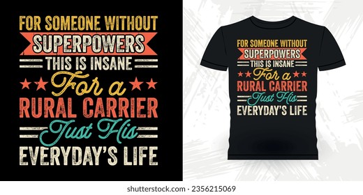 Funny Mailman Mail Retro Vintage Post Office Postal Worker T-shirt Design