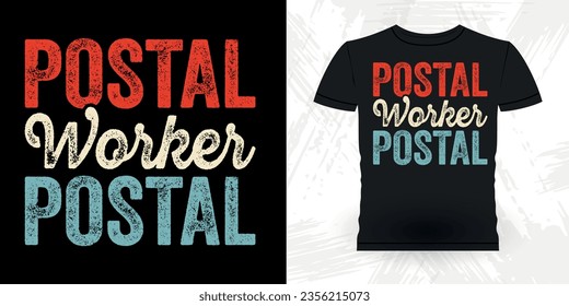 Funny Mailman Mail Retro Vintage Post Office Postal Worker T-shirt Design