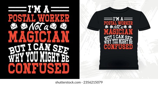 Funny Mailman Mail Retro Vintage Post Office Postal Worker T-shirt Design