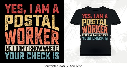 Funny Mailman Mail Retro Vintage Postal Worker T-shirt Design