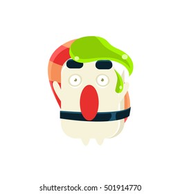 Funny Maki Sushi Character With Wasabi Drop On the Head