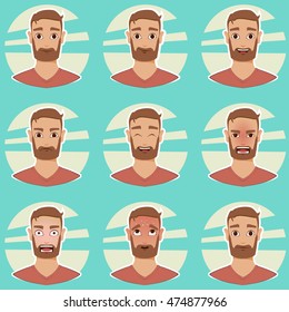 Funny Man with the Beard. Emotions avatar