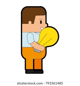 funny man with bulb avatar character