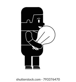 funny man with bulb avatar character