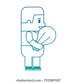 funny man with bulb avatar character