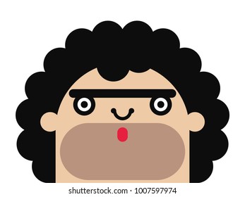 Funny Man Cartoon Character. Vector Illustration.