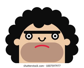 Funny Man Cartoon Character. Vector Illustration.