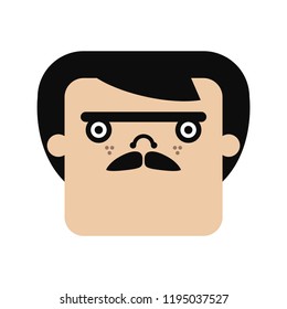 Funny Man Cartoon Character. Vector Illustration.