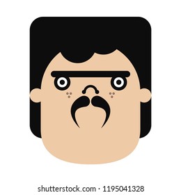 Funny Man Cartoon Character. Vector Illustration.