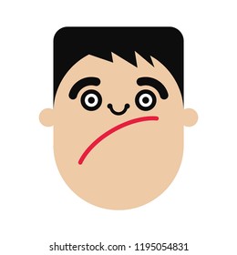 Funny Man Cartoon Character. Vector Illustration.