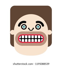 Funny Man Cartoon Character. Vector Illustration.
